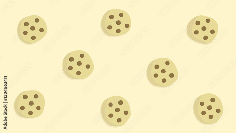 Chocolate chip cookies on a beige background Chocolate chip cookies on a beige background