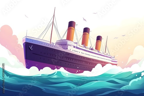 ship boat sea ocean cruise illustration vector travel vessel cartoon water sky yacht transportation marine wave transport sailing ferry nautical liner design shipping sail drawing