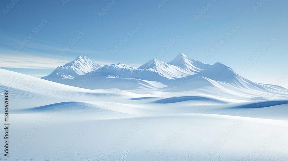 Obraz premium White Snow: Fresh, soft snow blankets the earth in a pristine layer, reflecting light and transforming the landscape into a serene winter wonderland. 