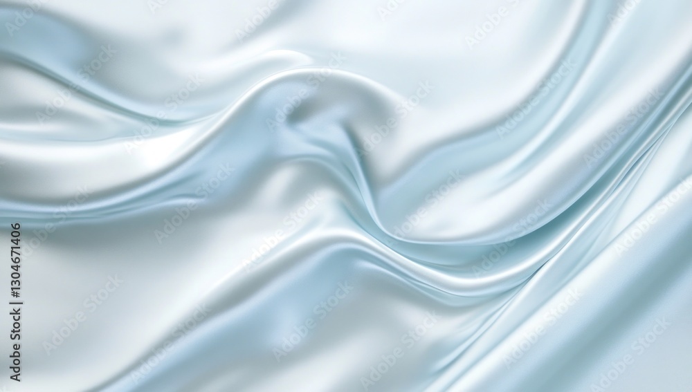 Soft, flowing light blue silk fabric with elegant drapes and folds. Soft, flowing light blue silk fabric with elegant drapes and folds.