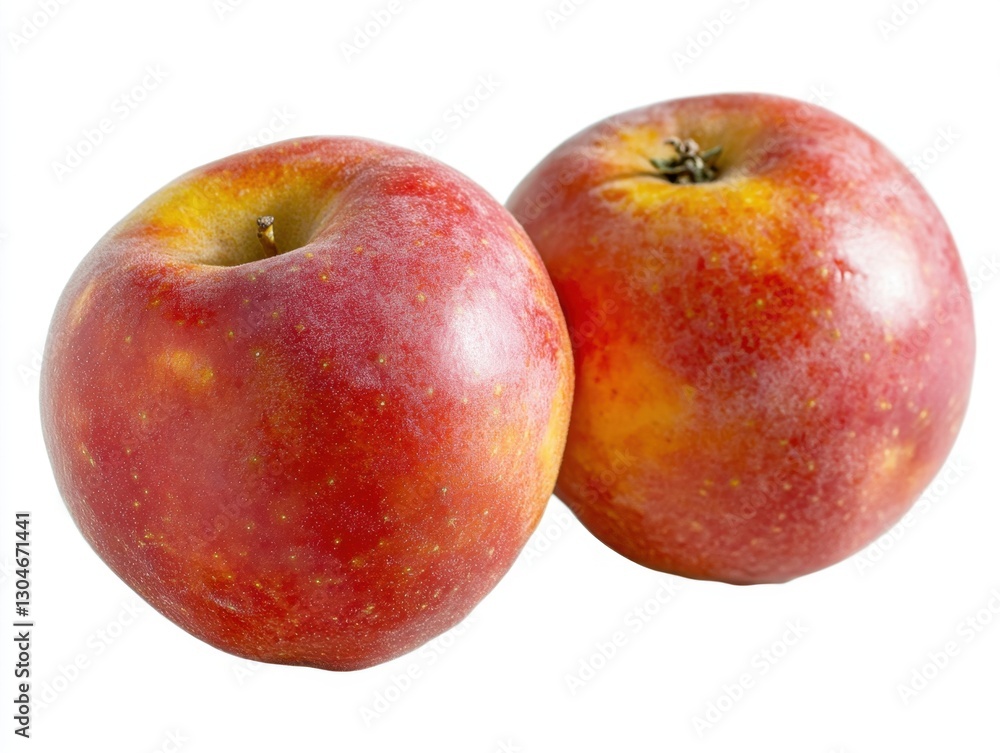 Two apples are sitting next to each other on a white background Two apples are sitting next to each other on a white background