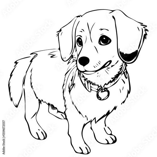 Outline of a dog for children's coloring