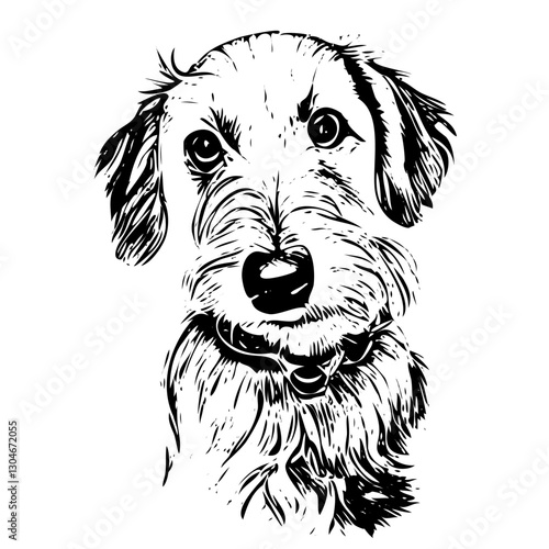 Outline of a dog for children's coloring