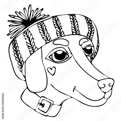 Outline of a dog for children's coloring
