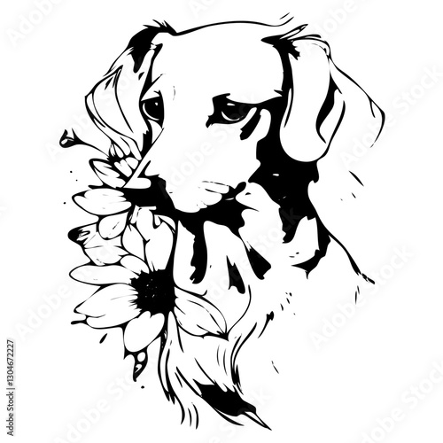 Outline of a dog for children's coloring