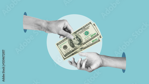 Make money and contract approval concept. Money transmission, remittance and payment technology