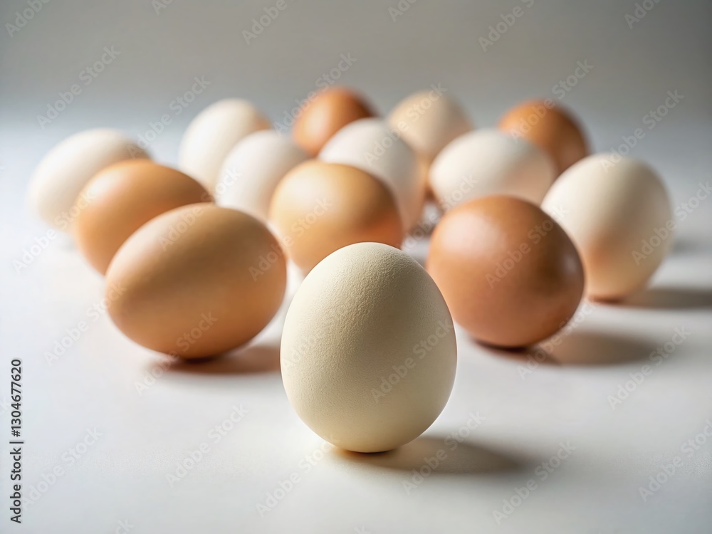 Minimalist Still Life: Many Eggs, Simple Background Minimalist Still Life: Many Eggs, Simple Background