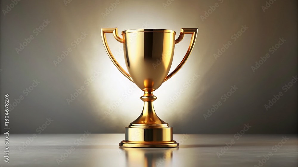 Minimalist Trophy Cups on White Background - Winning Success Concept Minimalist Trophy Cups on White Background - Winning Success Concept