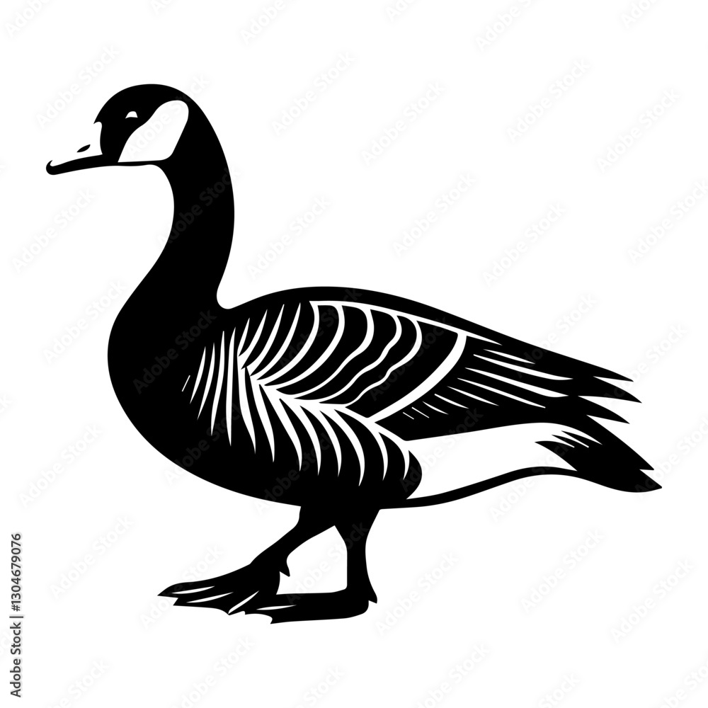 Black and white goose logo. Eps vector graphics. Black and white goose logo. Eps vector graphics.