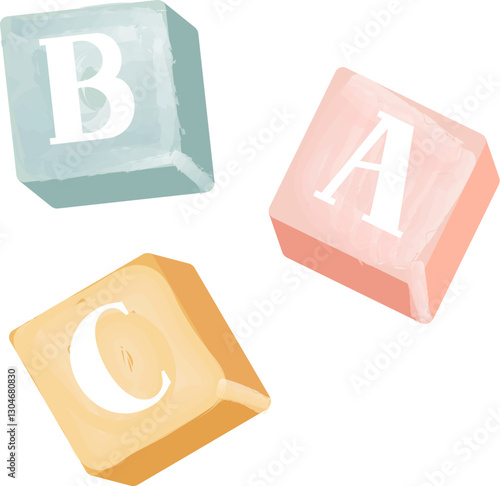 Watercolor ABC Blocks Toy