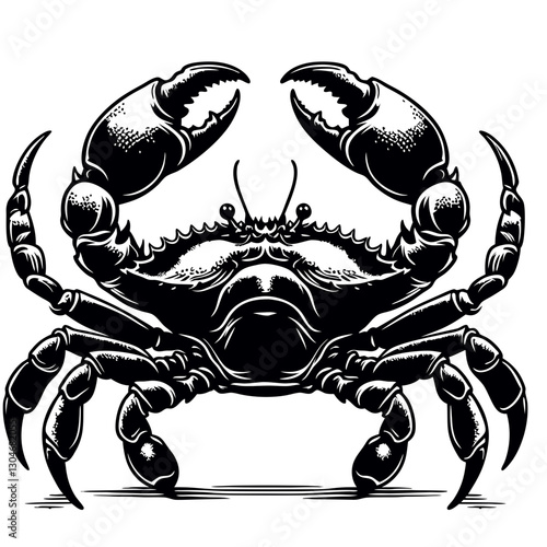 crab black color vector 