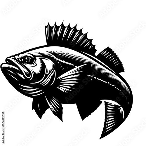 Haddock black color vector 