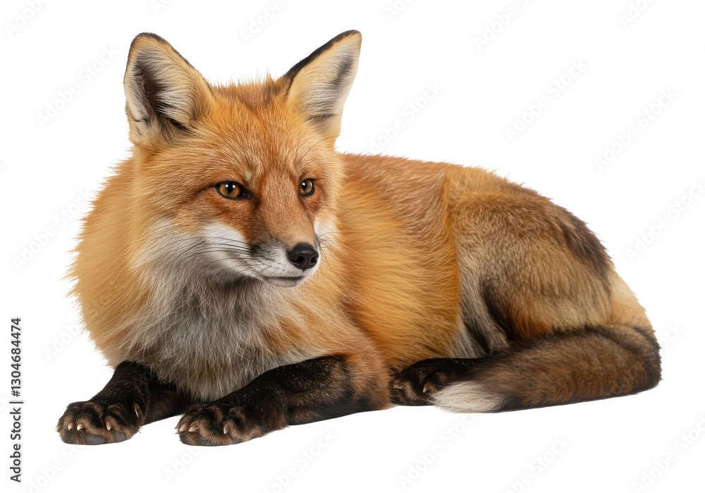 Fototapeta premium Red fox isolated on White background