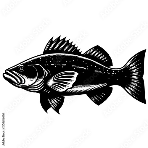 Haddock black color vector 