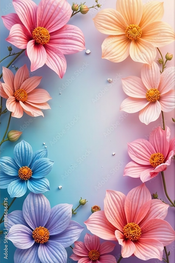 Soft pastel abstract flowers seamlessly blending into a colorful pattern, petal, bloom Soft pastel abstract flowers seamlessly blending into a colorful pattern, petal, bloom
