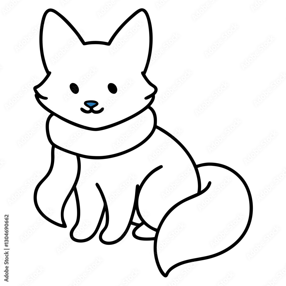 Naklejka premium line art of fox