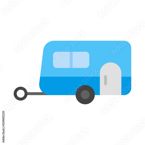 Caravan flat icon