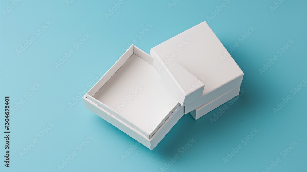 white box on blue background, mockup white box on blue background, mockup