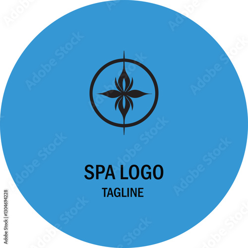 Modern Spa Logo Design with Floral Motif