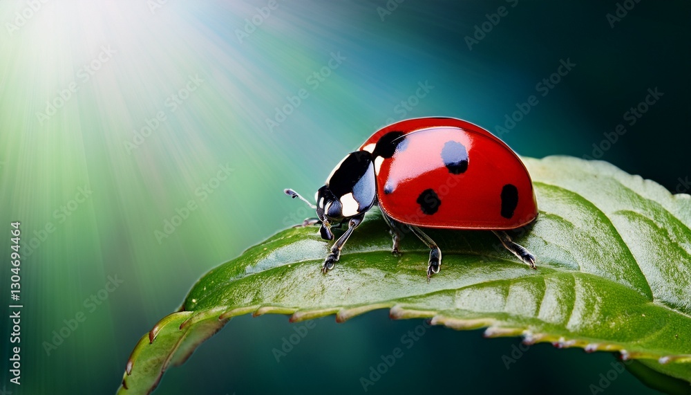 Fototapeta premium ladybug on a blade of grass