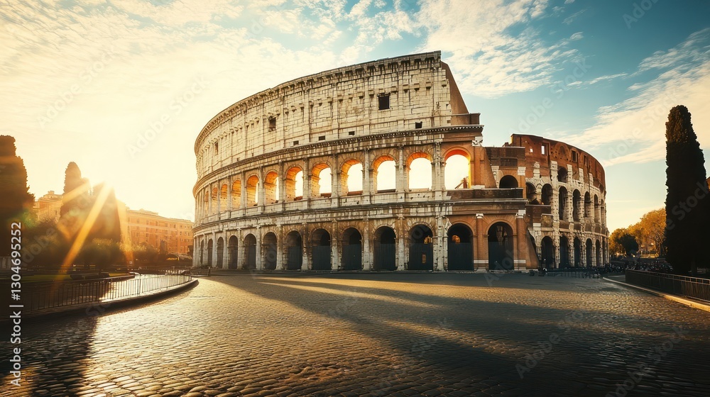 Fototapeta premium Walking through the ancient streets of Rome, Italy, surrounded by history and art