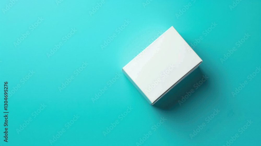 white box on blue background, mockup white box on blue background, mockup