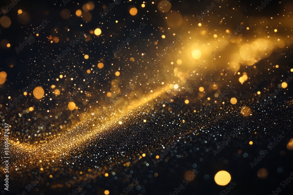 Naklejka premium Sparkling gold and black glitter texture.