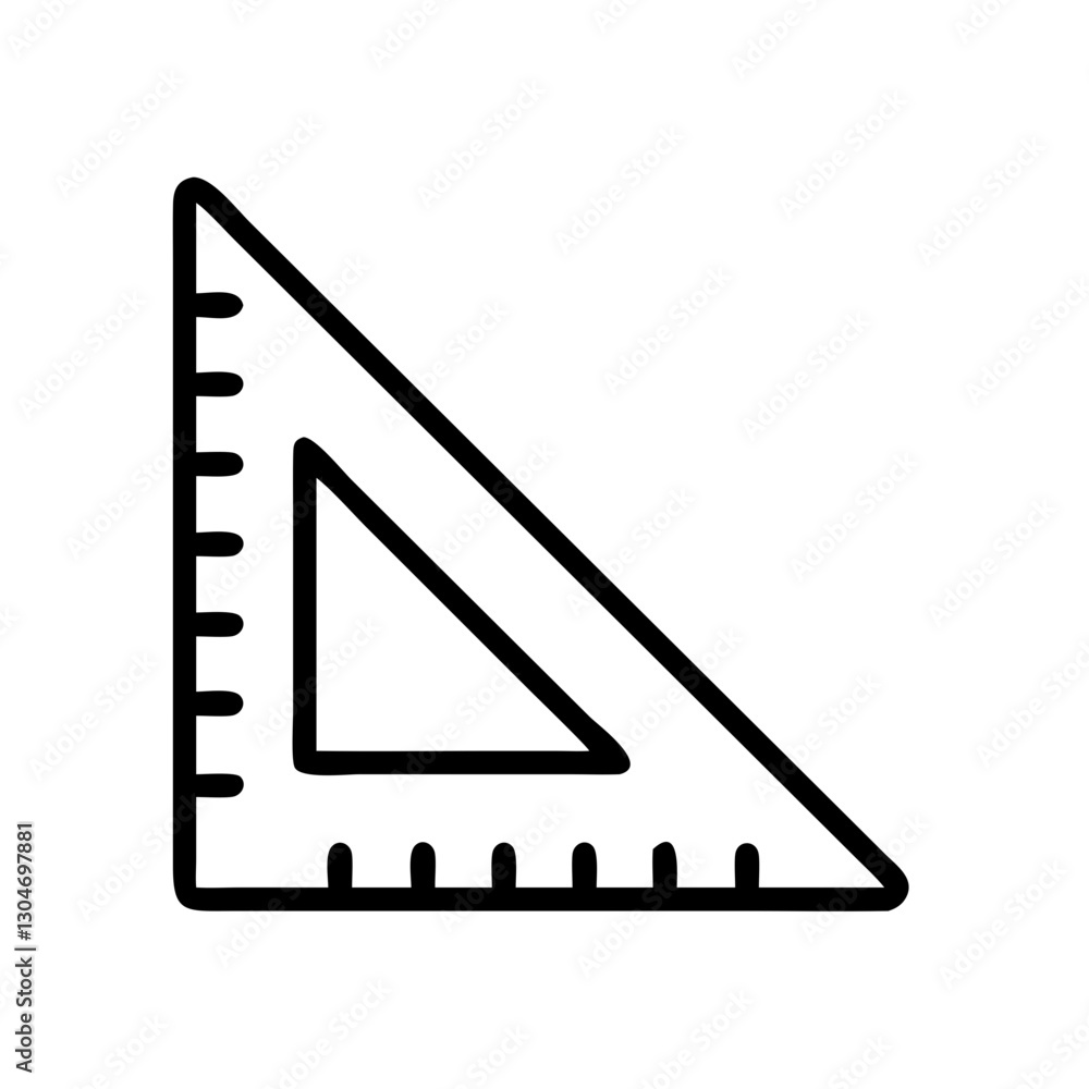 Ruler icon, minimalist style, black line drawing, measuring tool symbol, copy space
Ruler icon, minimalist style, black line drawing, measuring tool symbol, copy space