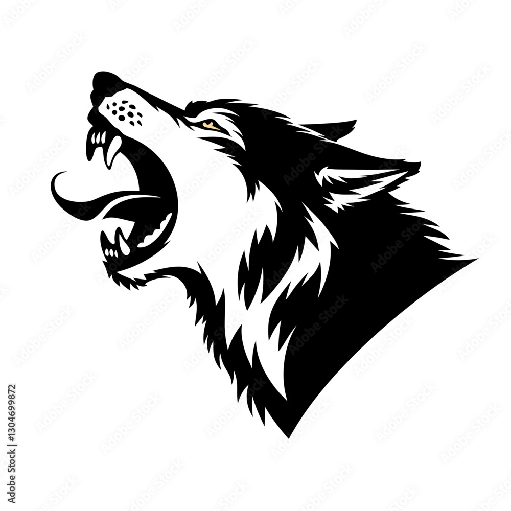 Obraz premium wolf head black color vector 