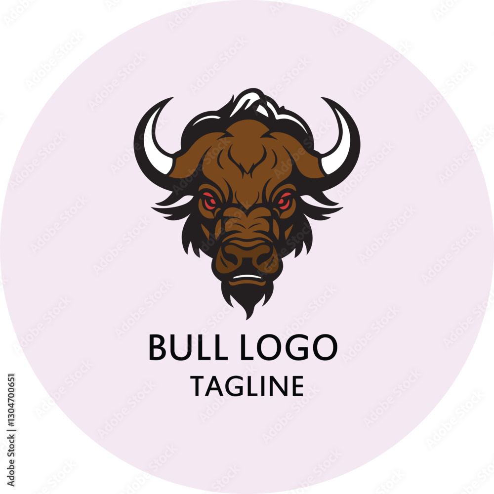 Fototapeta premium brown bull vector flat logo 