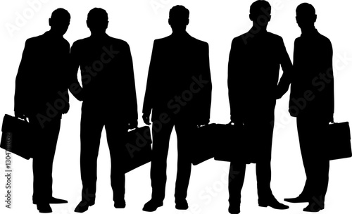 Une silhouette d'un groupe d'hommes d'affaires sur un fond transparent