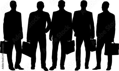 Une silhouette d'un groupe d'hommes d'affaires sur un fond transparent