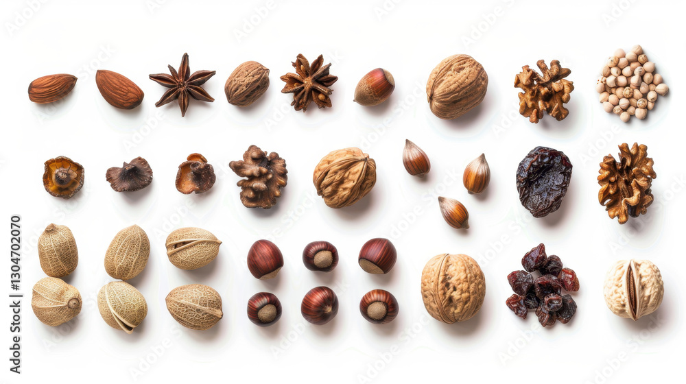 dried fruits and nuts isolated on white dried fruits and nuts isolated on white