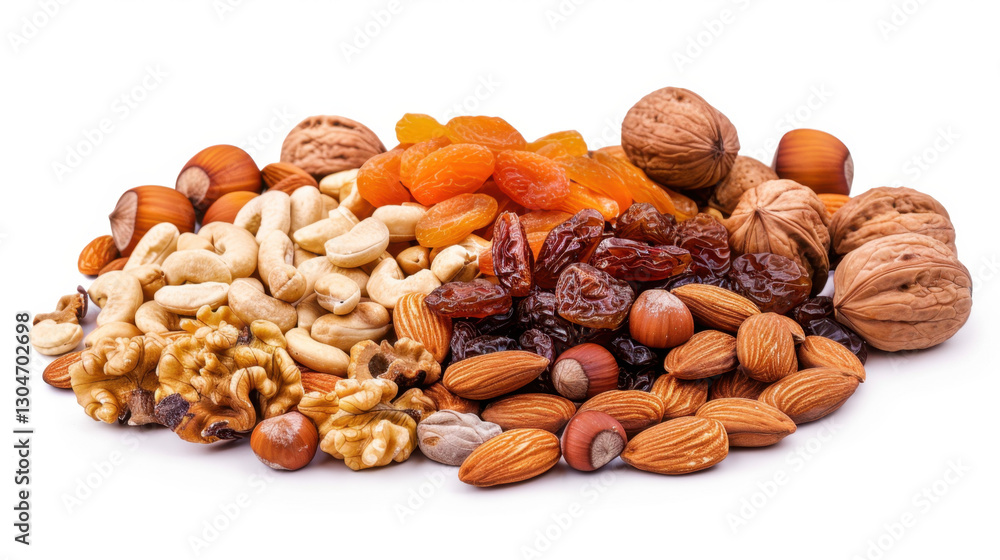 dried fruits and nuts isolated on white dried fruits and nuts isolated on white