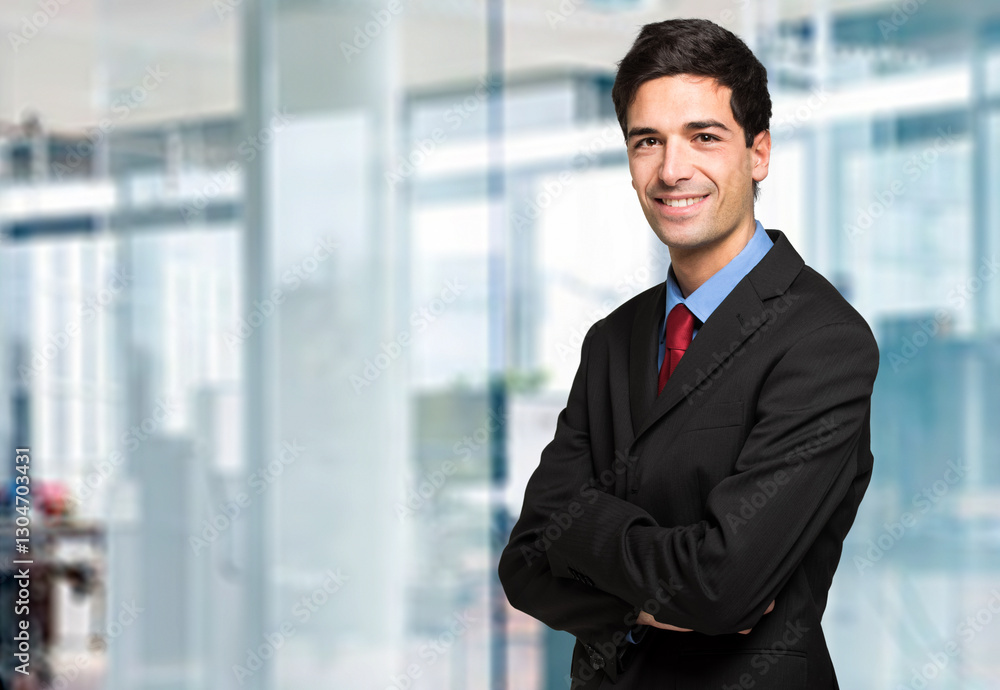 Confident businessman in modern office setting Confident businessman in modern office setting