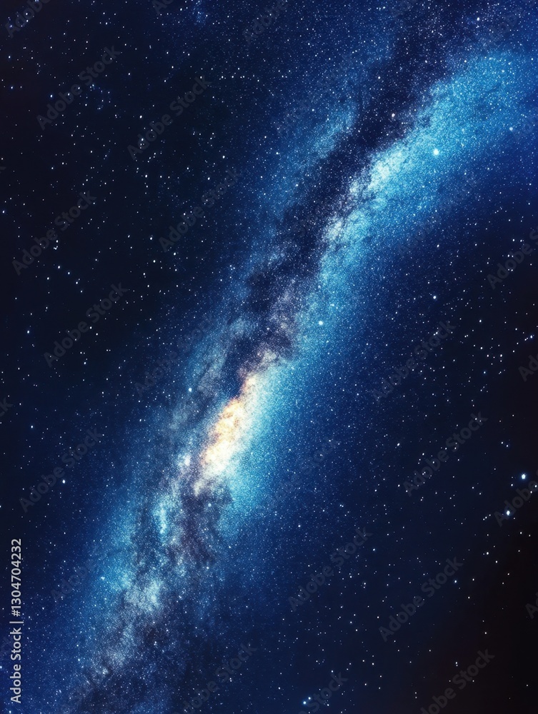 Fototapeta premium Celestial Majesty A Panoramic View of the Milky Way Galaxy Displaying a Stunning Array of Stars and Cosmic Dust in Deep Space