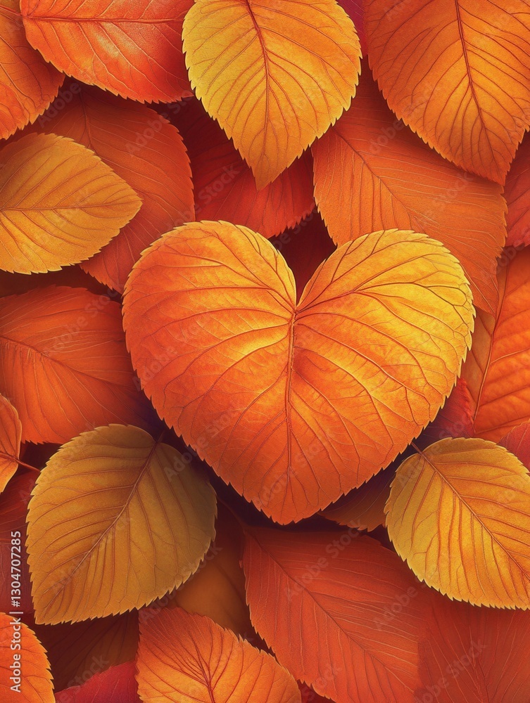 Autumnal Heart A Symphony of Orange Leaves in Romantic Still Life Capturing Nature's Love and Warmth in a Heartfelt Composition Autumnal Heart A Symphony of Orange Leaves in Romantic Still Life Capturing Nature's Love and Warmth in a Heartfelt Composition