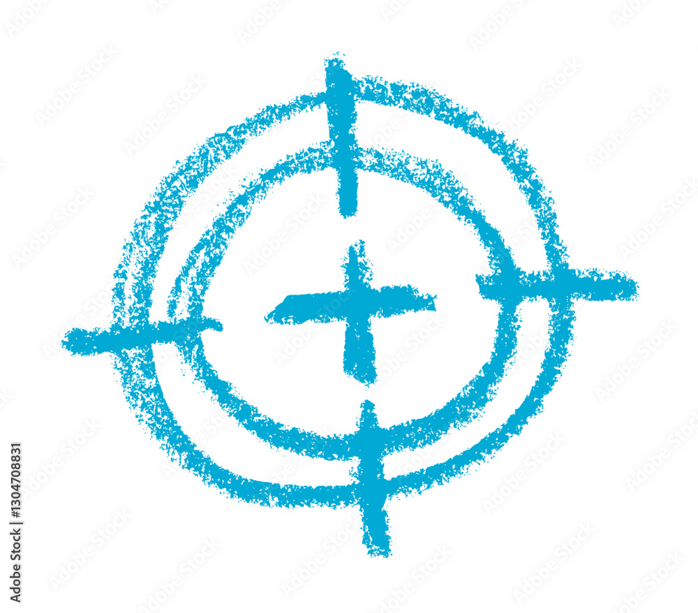 Obraz premium Target Aim Start Up Related Icon Crayon Chalk Drawing Vector