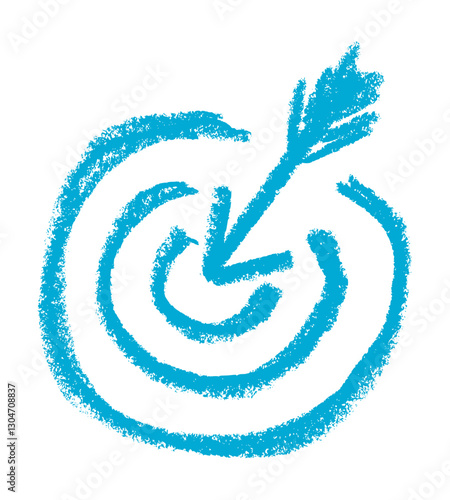 Arrow Hitting Target Start Up Related Icon Crayon Chalk Drawing Vector