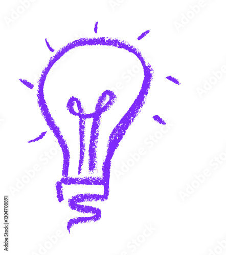 Light Bulb Start Up Related Icon Crayon Chalk Drawing Vector