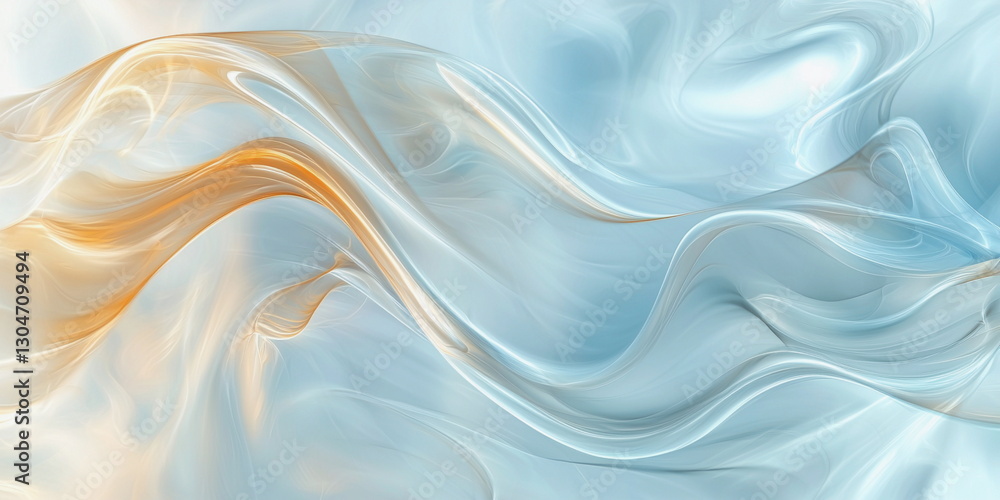 Obraz premium Abstract sky blue background. Caramel swirls with a soft glow