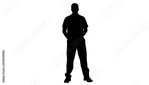 Silhouette of a standing man in casual clothing