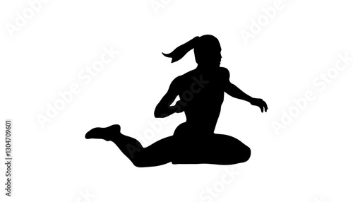 Athlete stretching in a poised athletic position