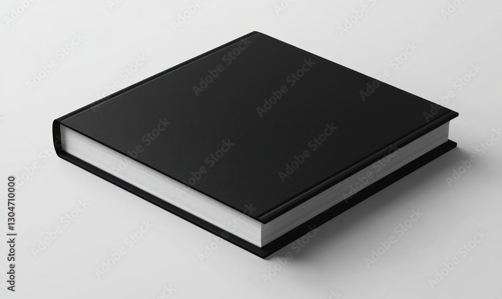 Square black book mockup on white background. Square black book mockup on white background.