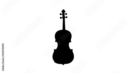 Silhouette of a violin on white background