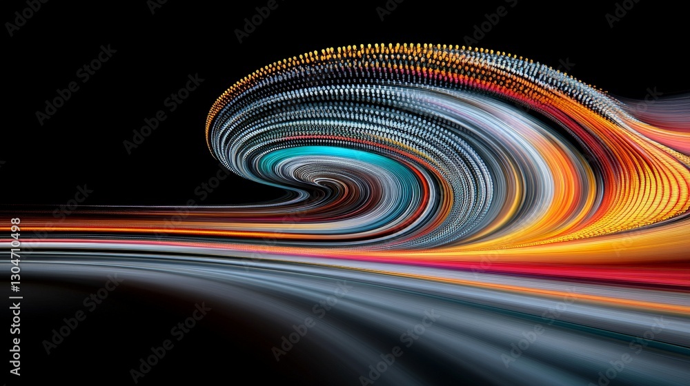 Dynamic Abstract Light Waves in Motion with Colorful Trails Dynamic Abstract Light Waves in Motion with Colorful Trails