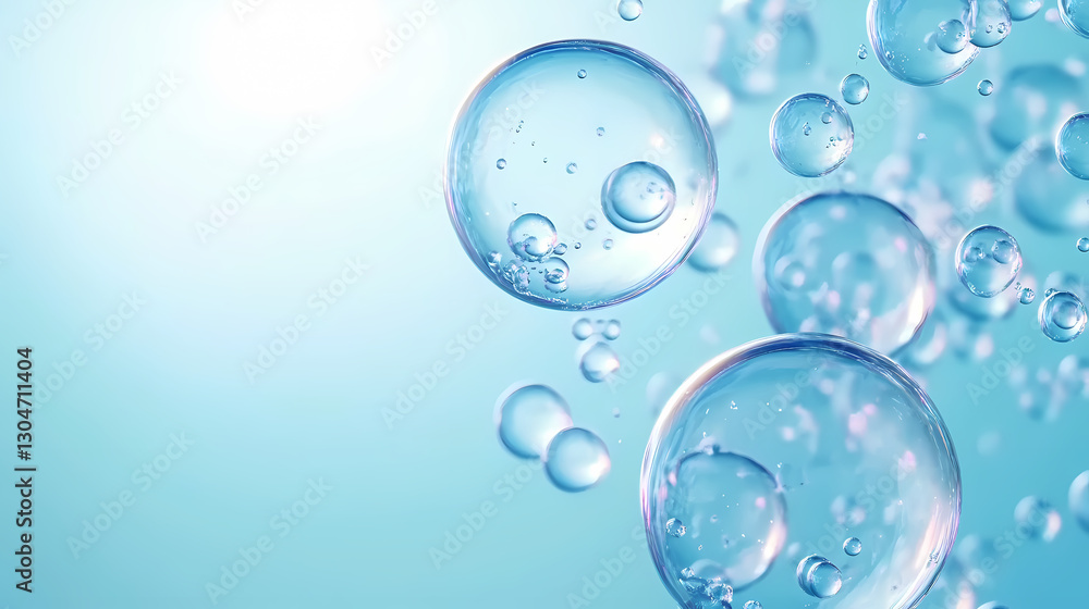 Blue Themed Bubbles with Light and Shadow Effects Blue Themed Bubbles with Light and Shadow Effects