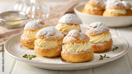 Wallpaper Mural profiteroles - sweet pastries with cream Torontodigital.ca