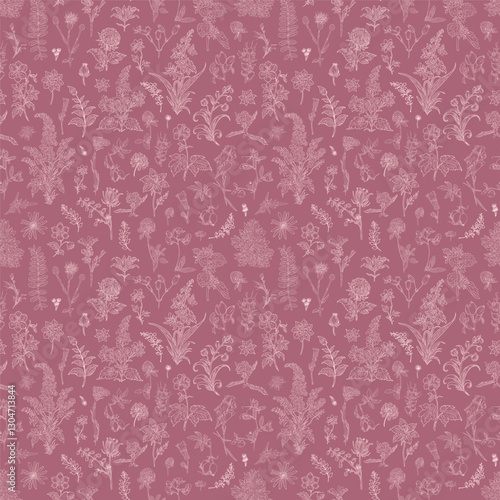 Floral Seamless Pattern: Elegant Vector Illustration for Fabrics, Wallpapers, and Packaging Design