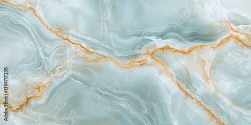 Abstract sky blue background. Natural stone imitation with orange veins